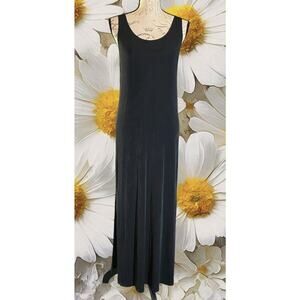 Private Edition By Chicos 1 Womens (10) Coastal Black Sleeveless Maxi Knit Dress